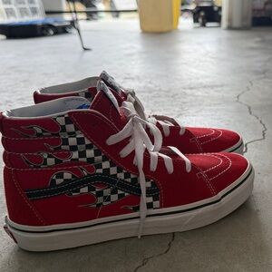 Vans Red and Black Kids Sneakers